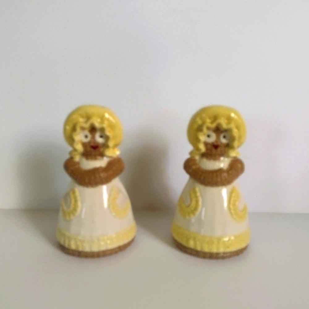 Vintage Sittre Ceramic Rag Doll Salt & Pepper Shakers